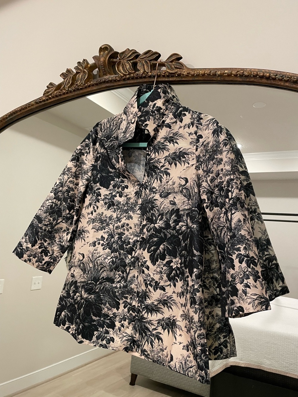 Tuckernuck Margot Blouse Noir Cyprus Toile XS NWOT stand collar